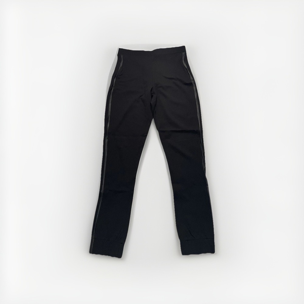Spanx Faux Leather Side Stripe Track Legging Joggers‎ in Black Size Medium